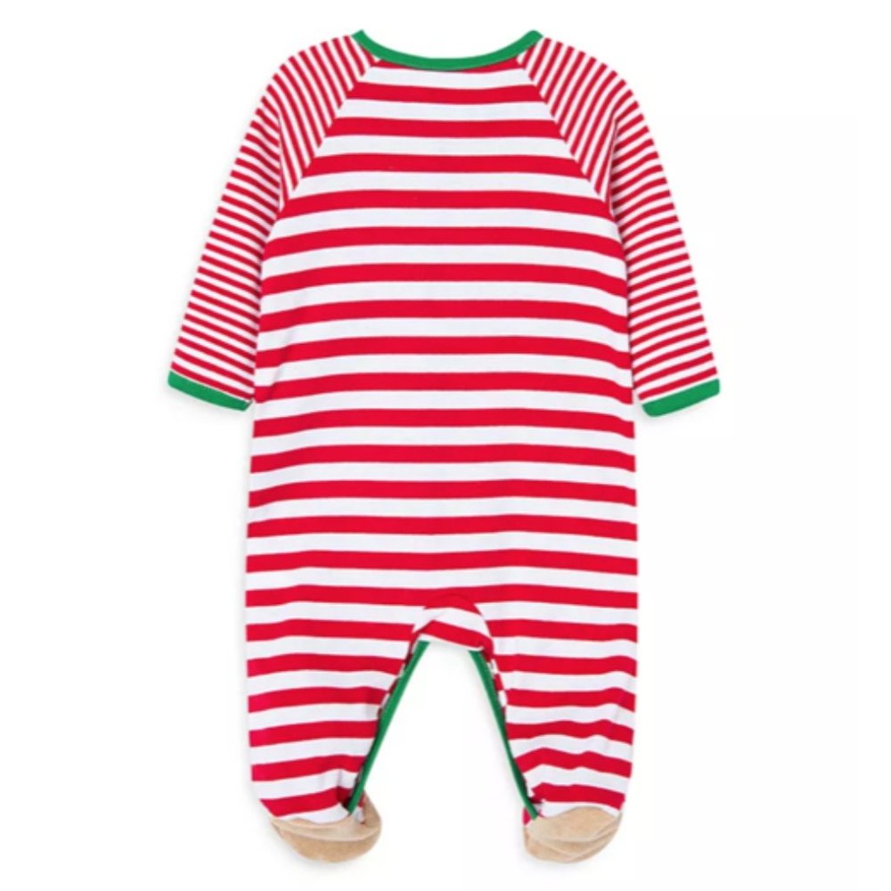 NWT Baby Boys Girls Red White Striped Footie Pajamas 6M - Picture 2 of 6